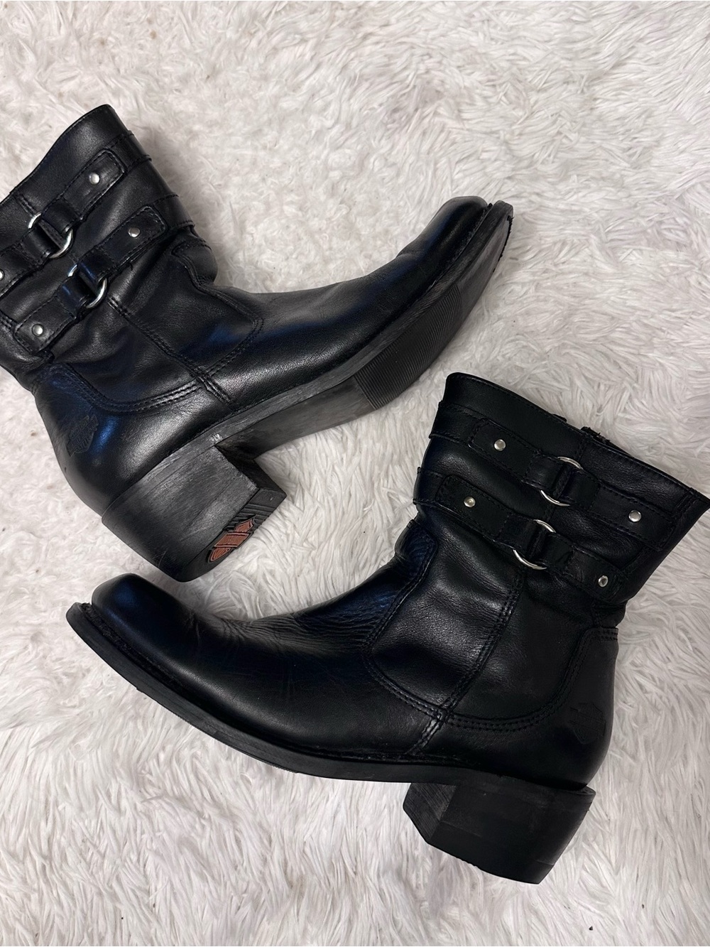 Harley-Davidson Black Leather Ankle Boots